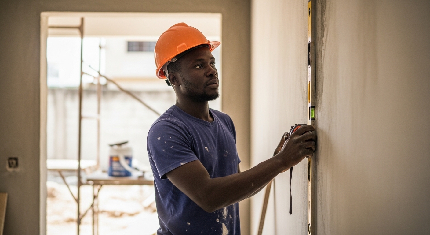 Contractor on a home renovation site